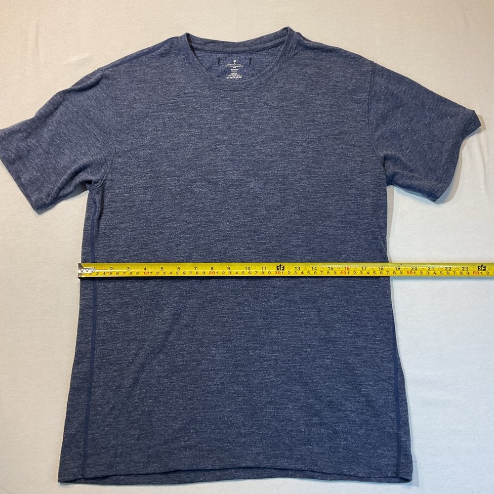 Fabletics Solid Plain Heather Blue T-Shirt Size M… - image 4